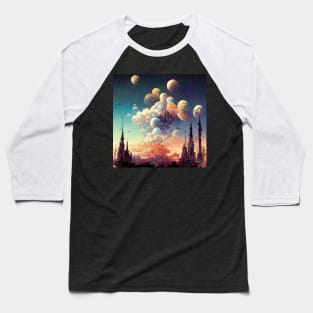 Cloud Moons - Fantasy Landscape Baseball T-Shirt